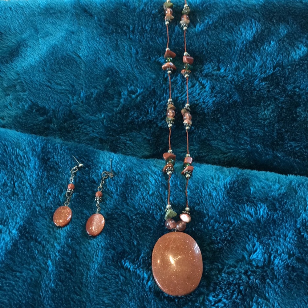 Lane Bryant semi precious stone necklace set